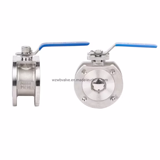 Pn16 Italia Tipo CF8m SS304 1PC Válvula de bola con brida de oblea con almohadilla de montaje ISO